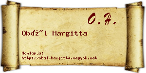 Obál Hargitta névjegykártya